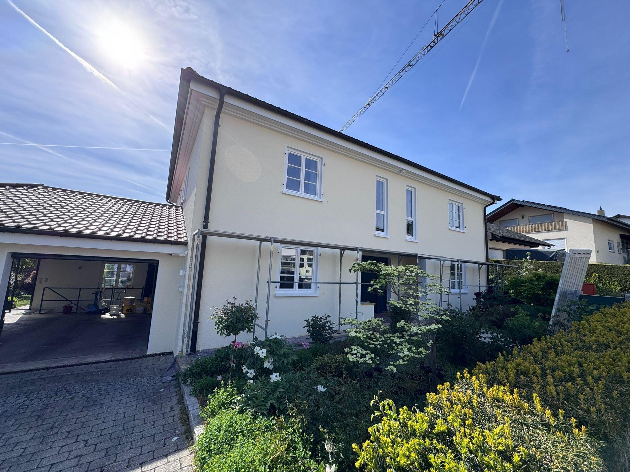 Wohnhaus mit Garage, Außenbereich nach Fertigstellung